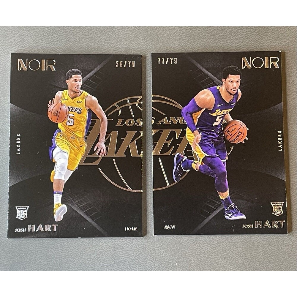2017-18 Panini Noir #90 Josh Hart RC /79 Home & Away #190 Purple Knicks Lakers
